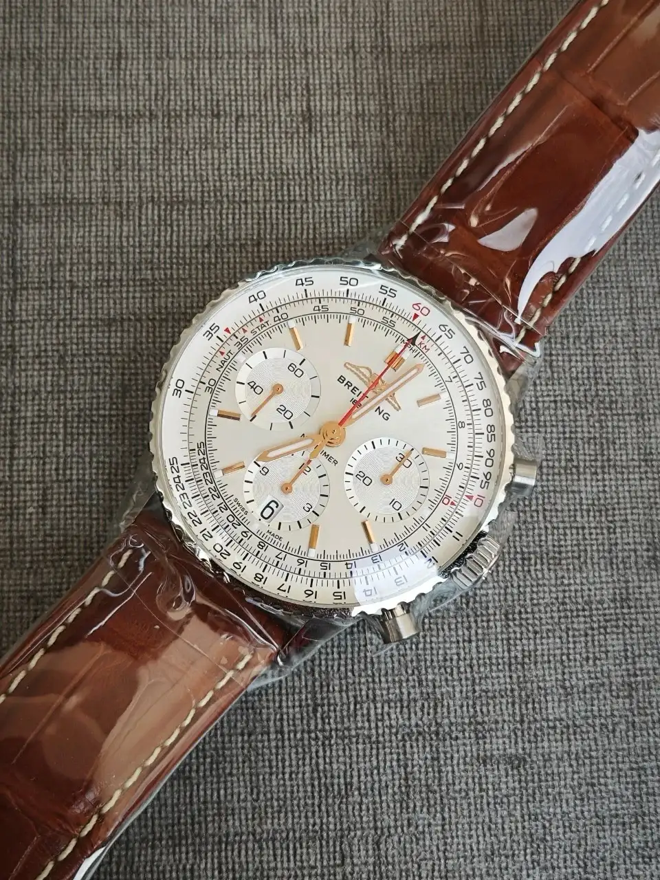 Breitling Navitimer Men Automatic Silver Stainless Steel Watch AB0139211G1A1