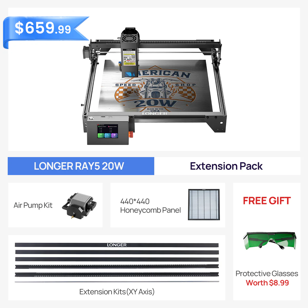 Longer RAY5 20W Laser Engraver