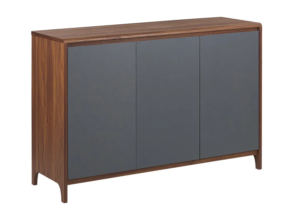 Aparador de madera oscura y gris Nidovia diseño contemporáneo cfu159585