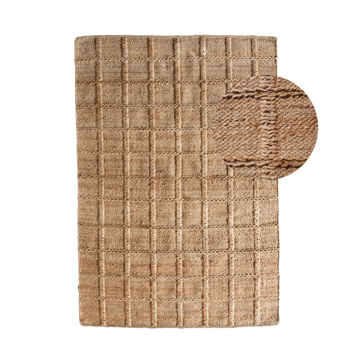 Blokker Grids Vloerkleed 170 x 240 cm - Naturel