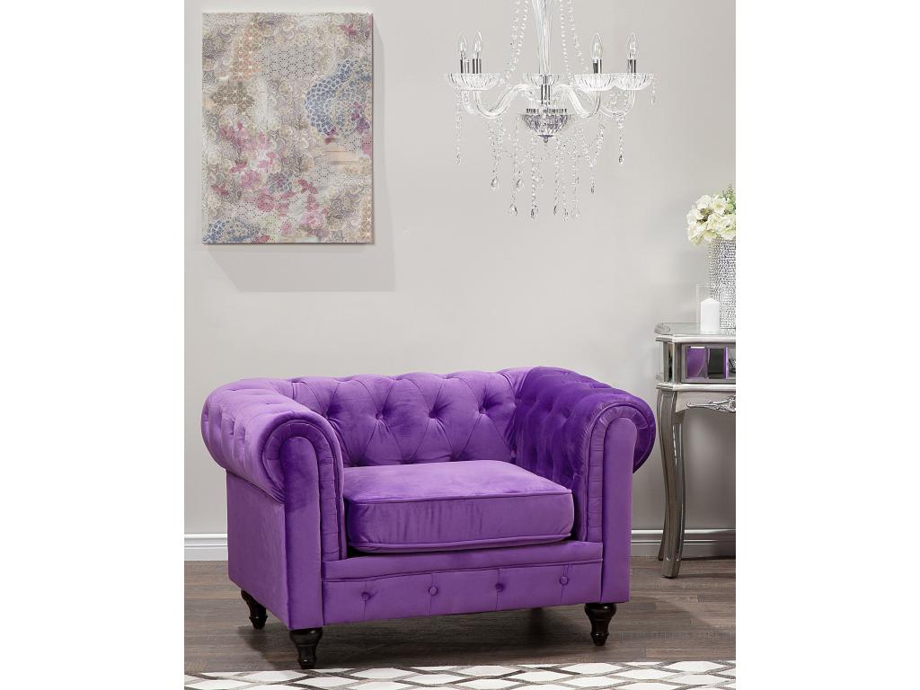 Sillón CHESTERFIELD Terciopelo Violeta