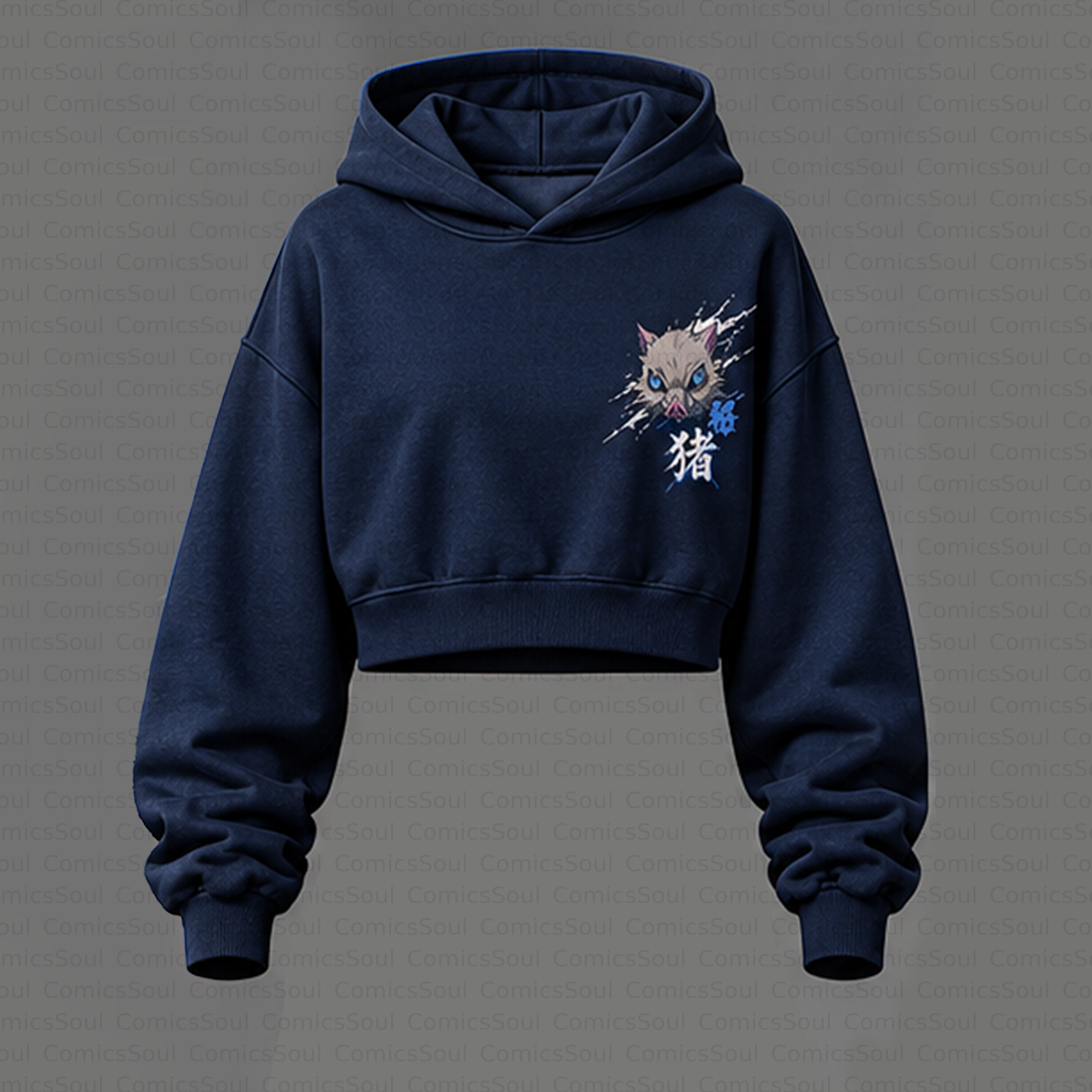 Demon Slayer Cropped Long Sleeve Hoodie & High Waist Jogger Pants Two Piece TeeThreads Sustain the Scene with Custom Apparel