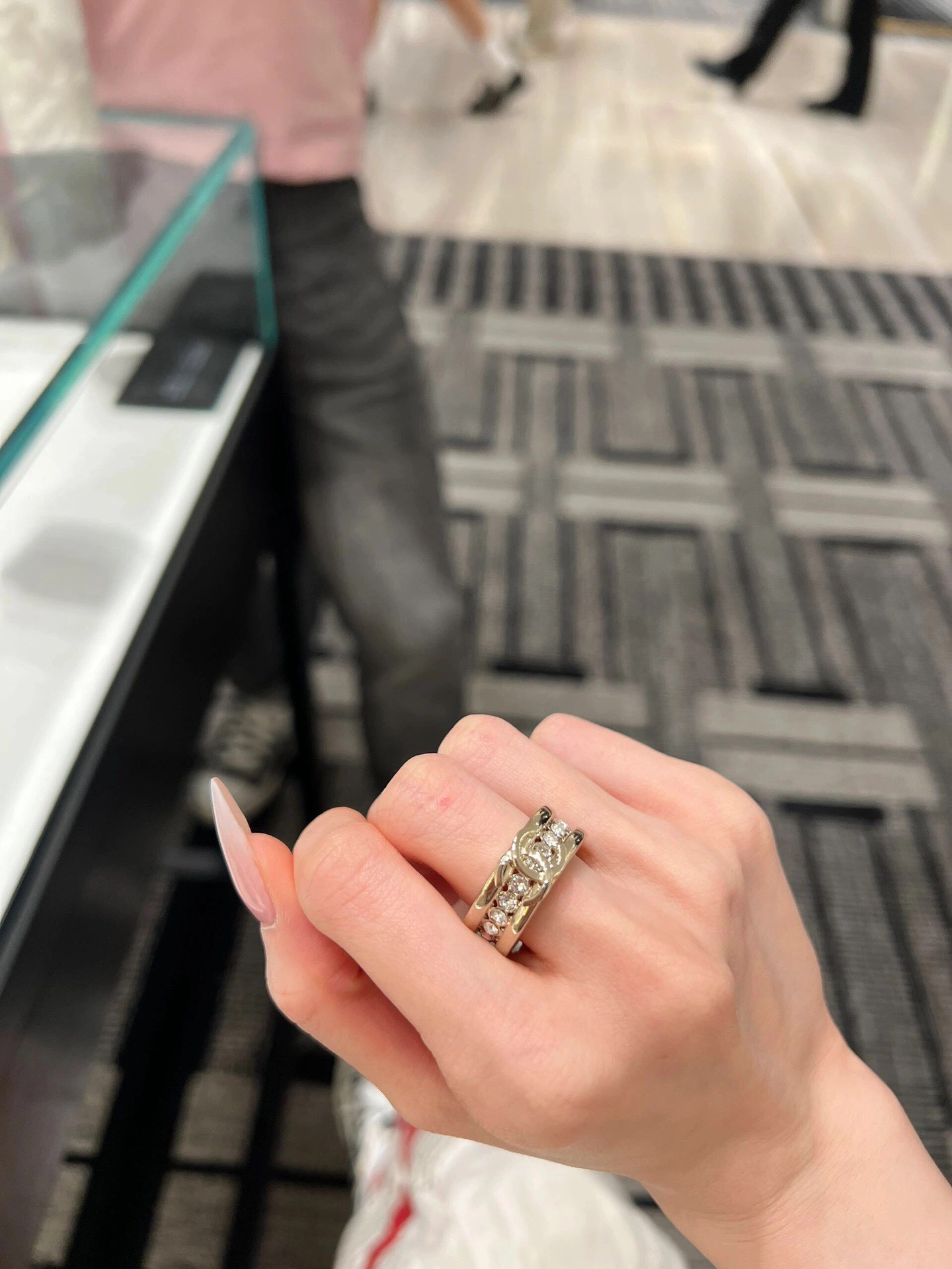 Chanel Full Diamond Wide Coco Ring - Original Replica Club