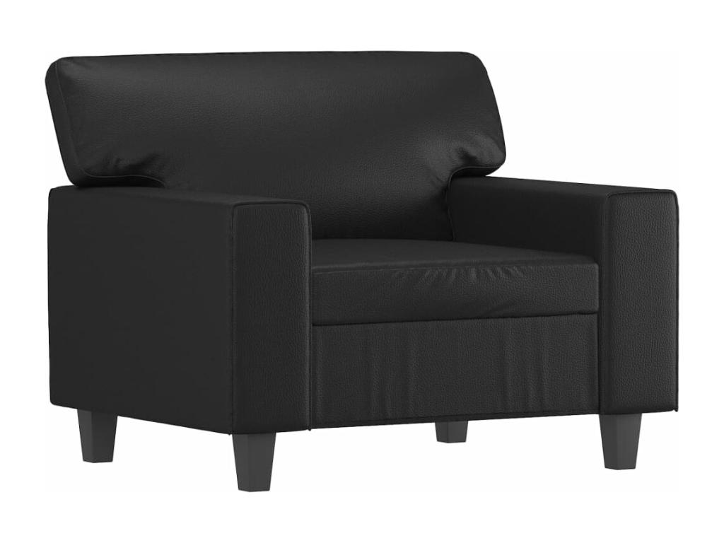 Sillón cuero sintético negro 60 cm