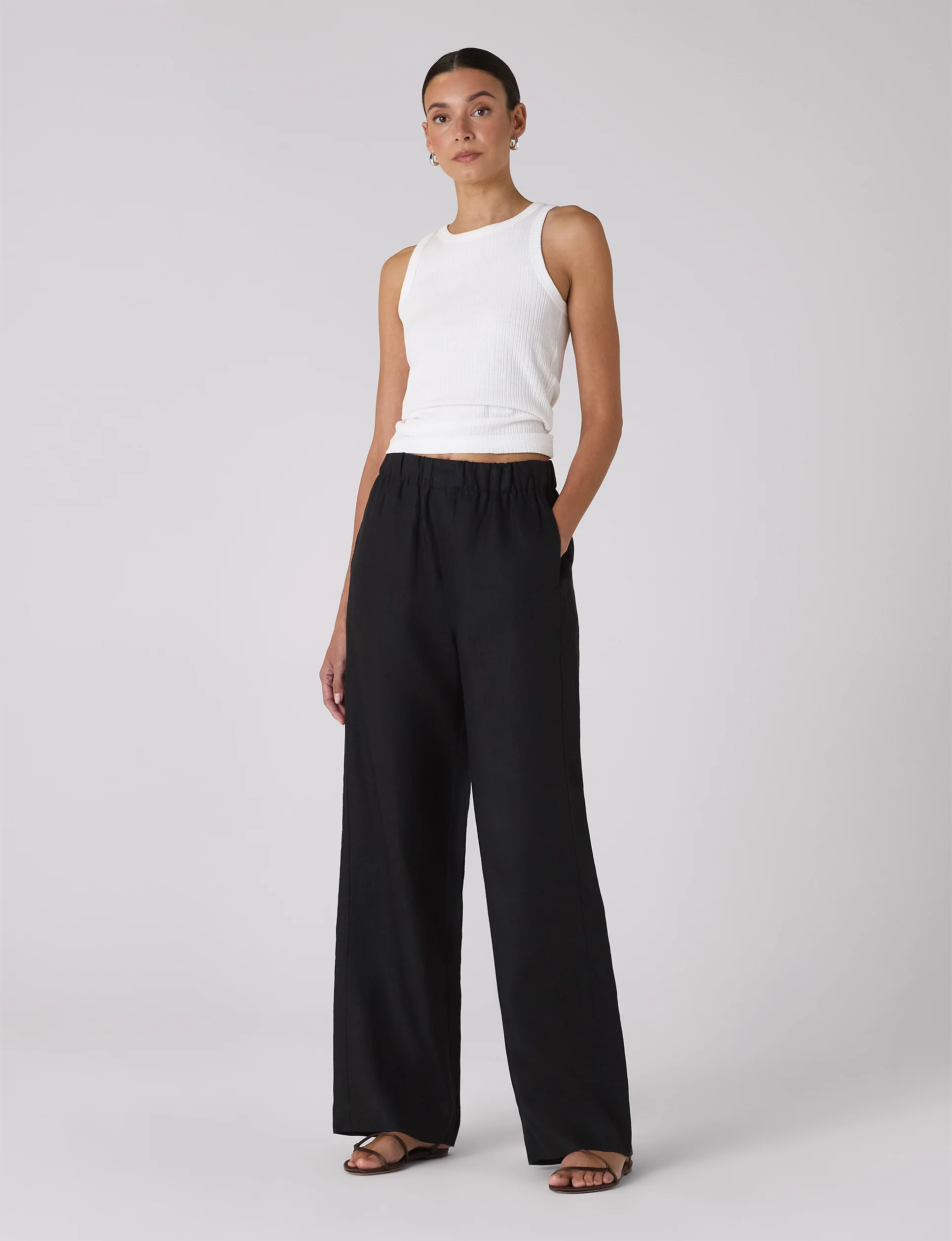 The Set: Linen Black Shirt & Palazzo