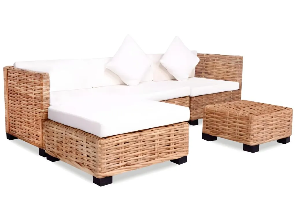 Conjunto de sofás 14 piezas en ratán natural. kbf1871721