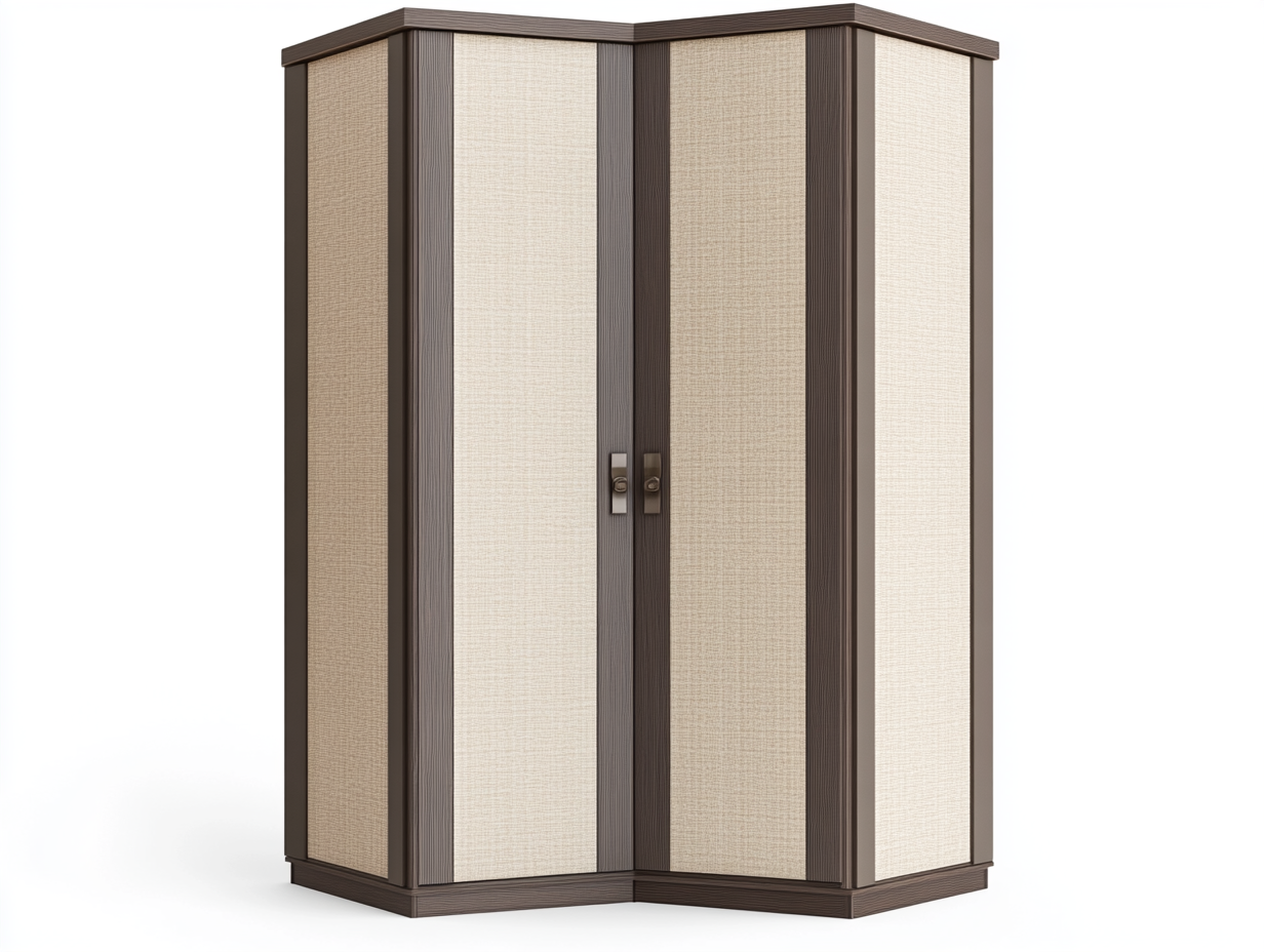 Armario esquinero moderno bicolor con 2 puertas para dormitorio