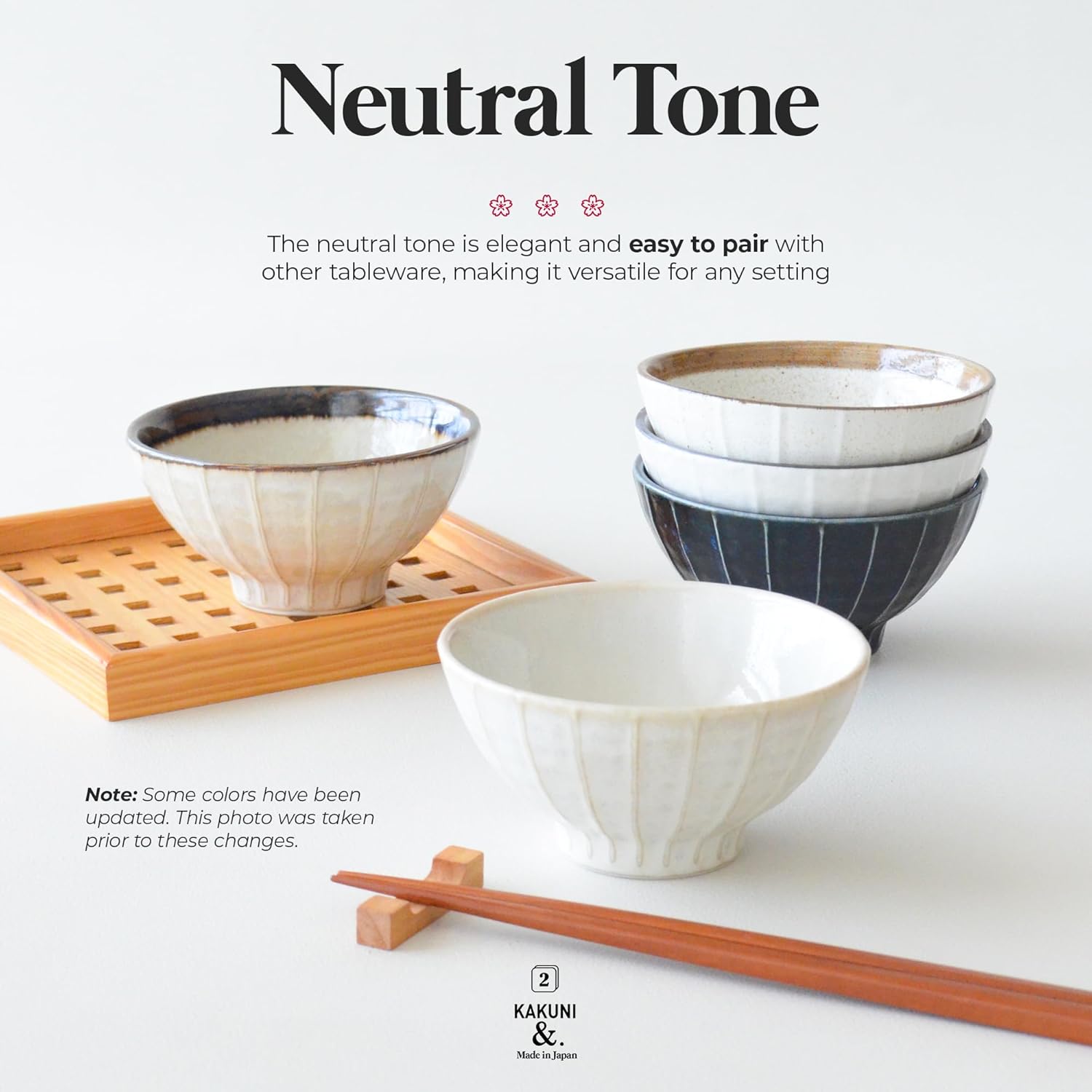 Set of 5 Japanese Ceramic Striped Ichichin Rice Bowls, Deep Soup & Eating Bowls with Distinctive Three-Dimensional Lines,Convenient, Stackable, for Cooking Prep & Serving (Black)