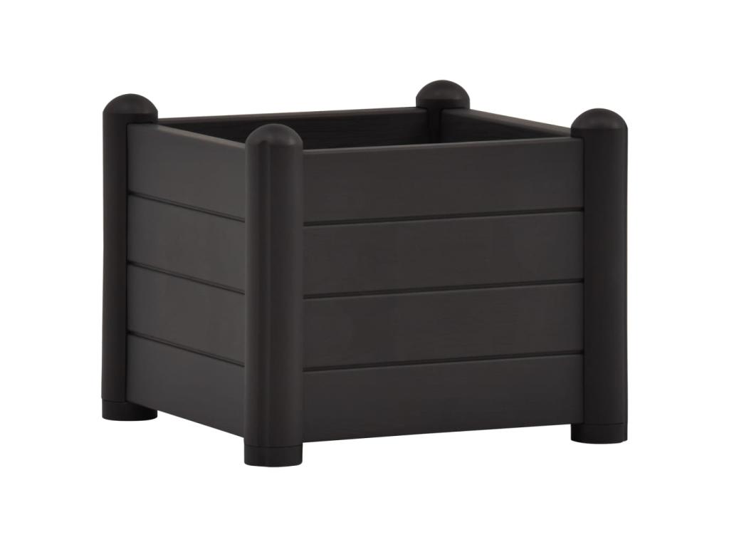Cama de jardín elevada PP Antracita 43x43x35 cm