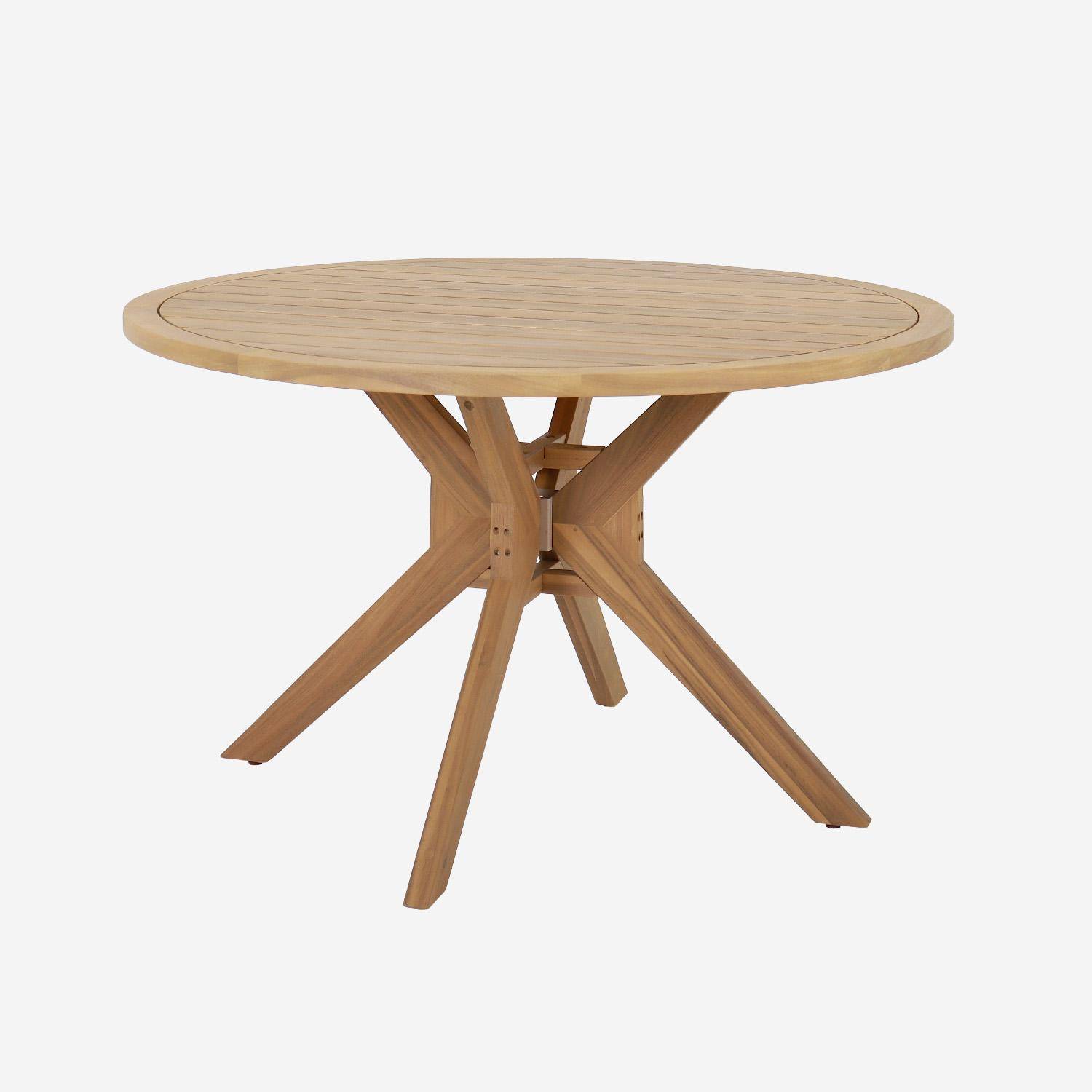 Avena - Mesa redonda de jardín de madera de acacia, 6 plazas