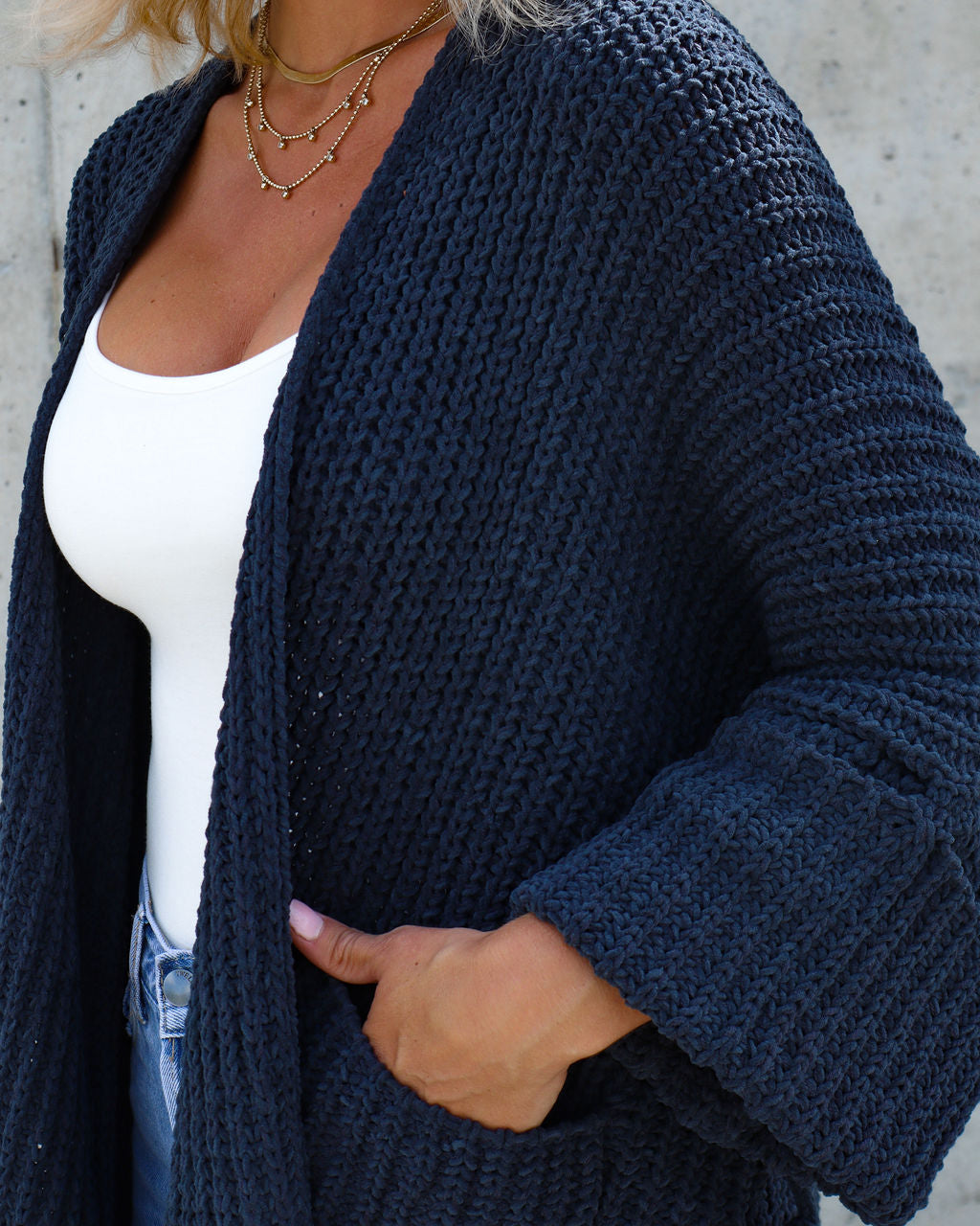 All Day Everyday Cozy Chenille Cardigan - Slate - Se7enfashion