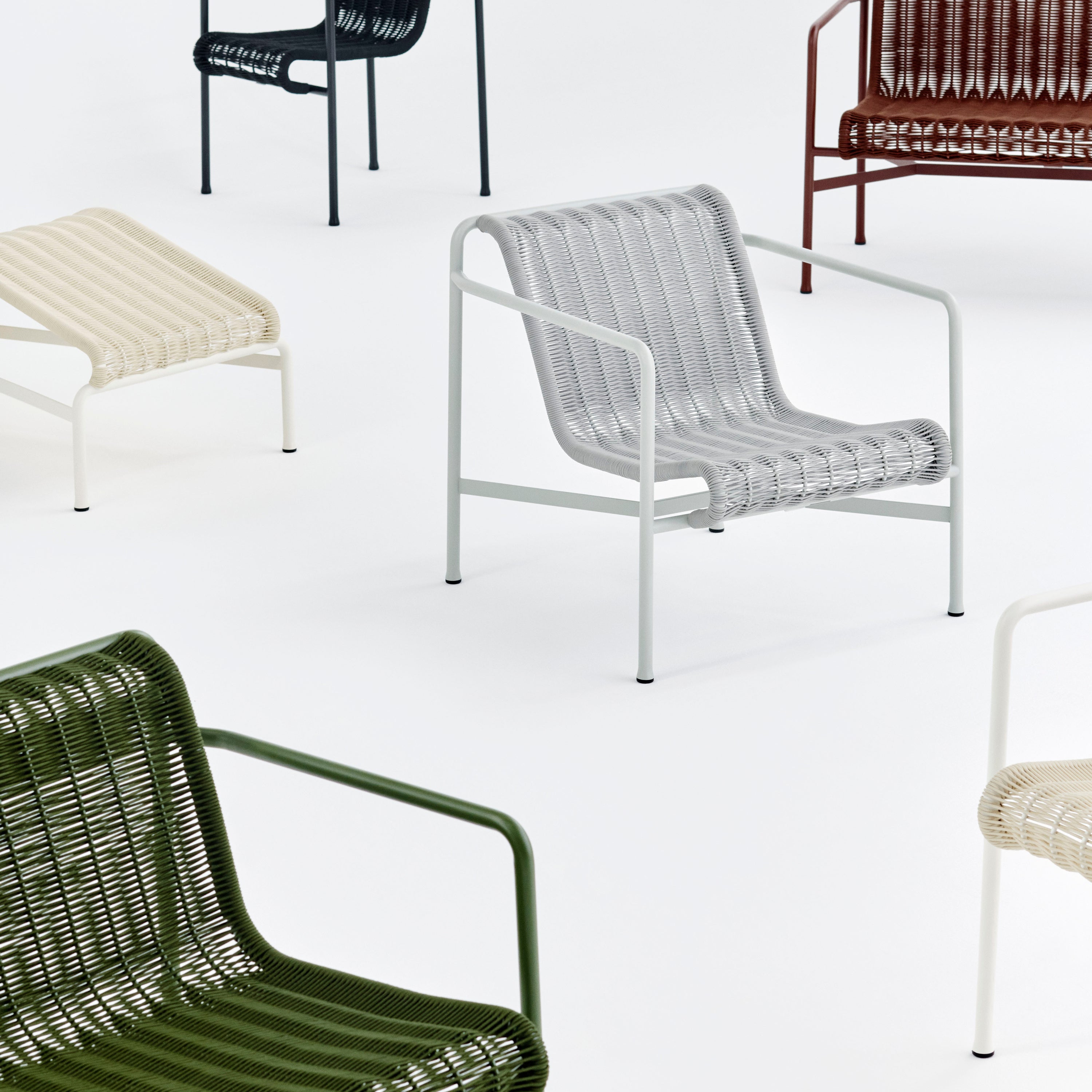 HAY Palissade Cord Lounge Chair Low - Lichtgrijs