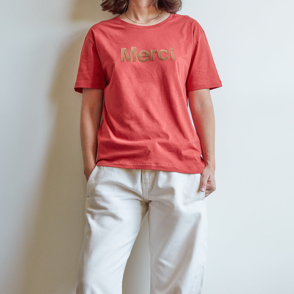 Merci - T-shirt logo Merci - Rouge