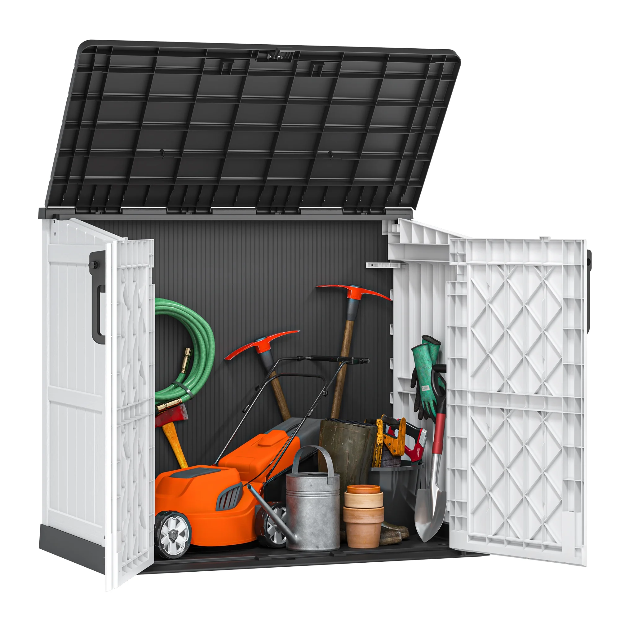 Bifanuo Outdoor Resin Storage Shed 34 Cu.ft Garden Storage Extra Large Capacity Weather Resistant Storage Box, Lockable Resin Waterproof Shed for Bike, Lawnmowe, Garden Tools - Image 4
