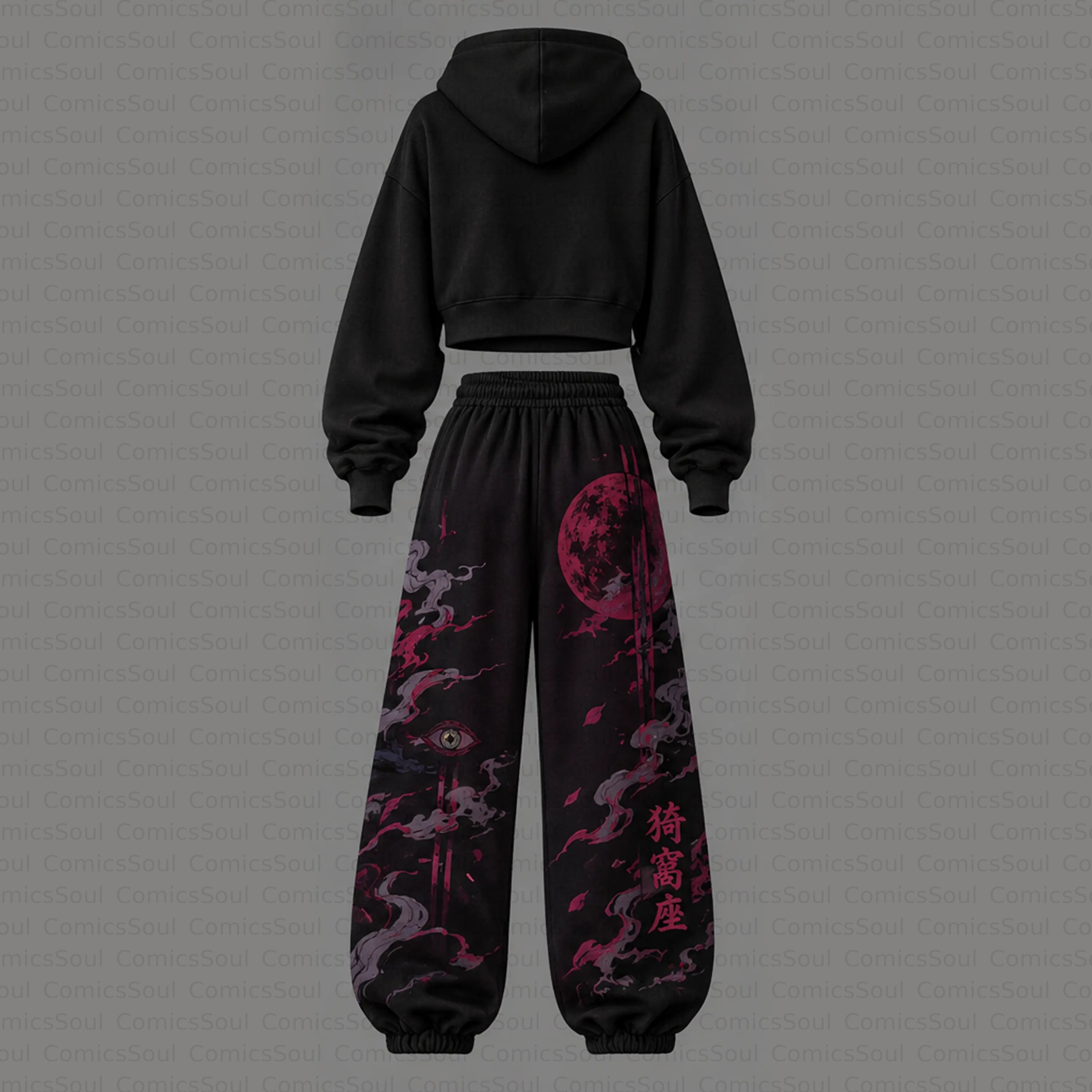 Demon Slayer Cropped Long Sleeve Hoodie & High Waist Jogger Pants Two Piece TeeThreads Sustain the Scene with Custom Apparel
