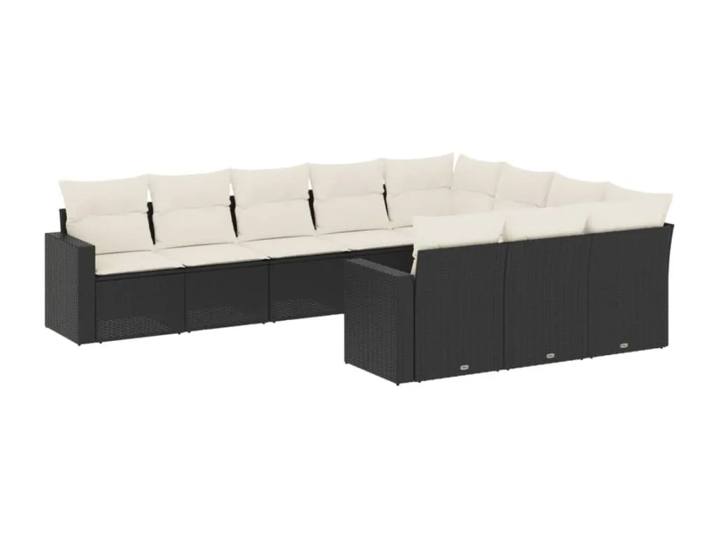 Set sofás de jardín 7 piezas y cojines ratán sintético beige 69997adzu