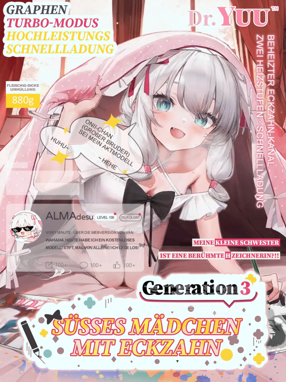 Dr.YUU Eckzahn Gen 3 beheizter Masturbator |  - DR.YUU™