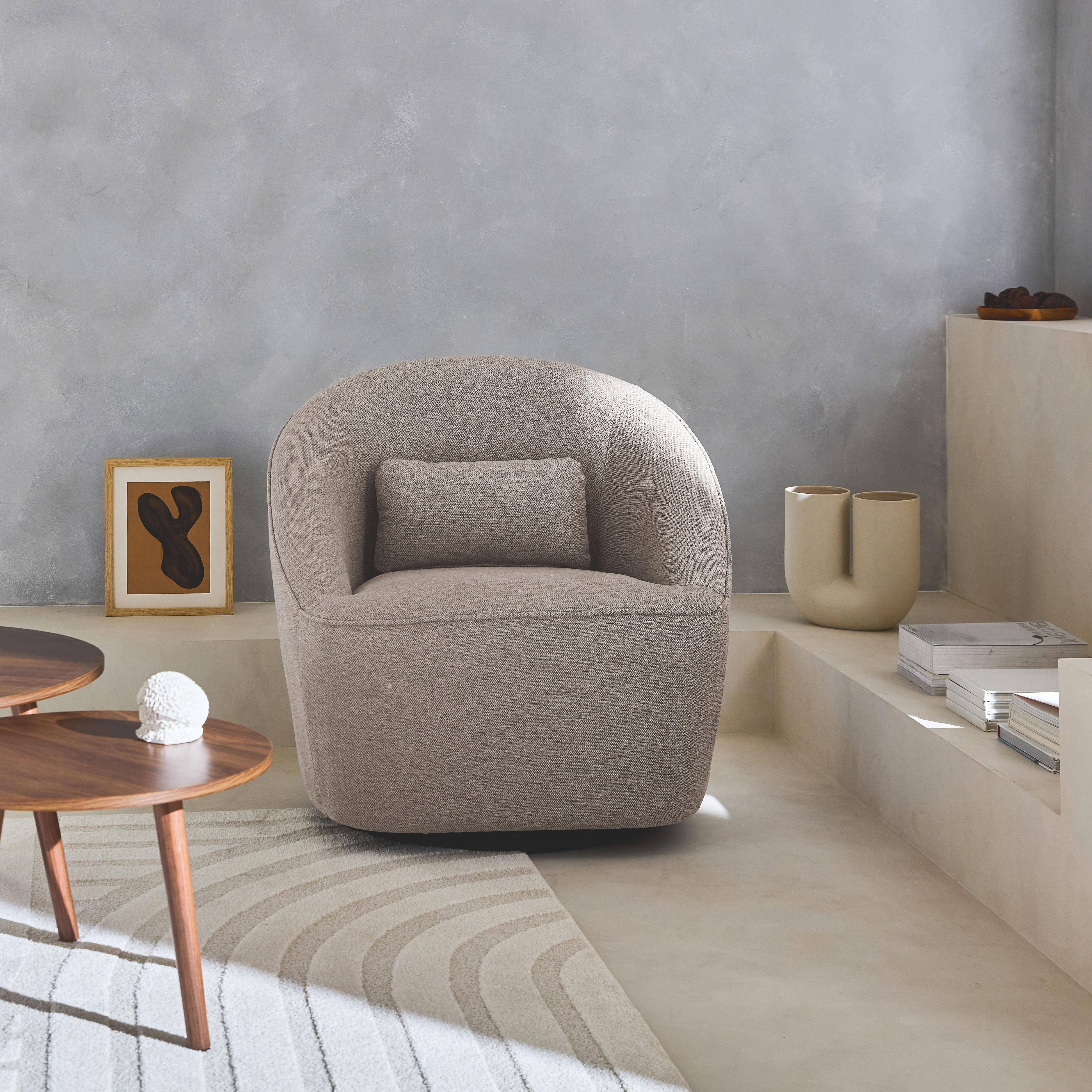 Lana - Sillón giratorio de tela 360º con cojín