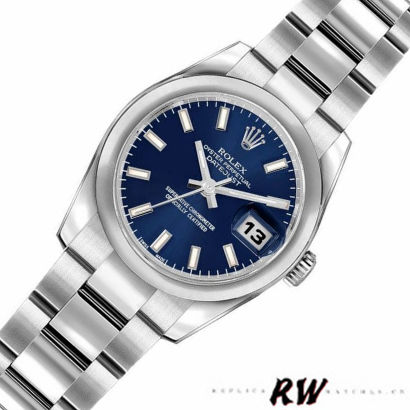 Rolex Datejust 179160 Domed Bezel Blue Index Dial 26MM Lady Replica Watch