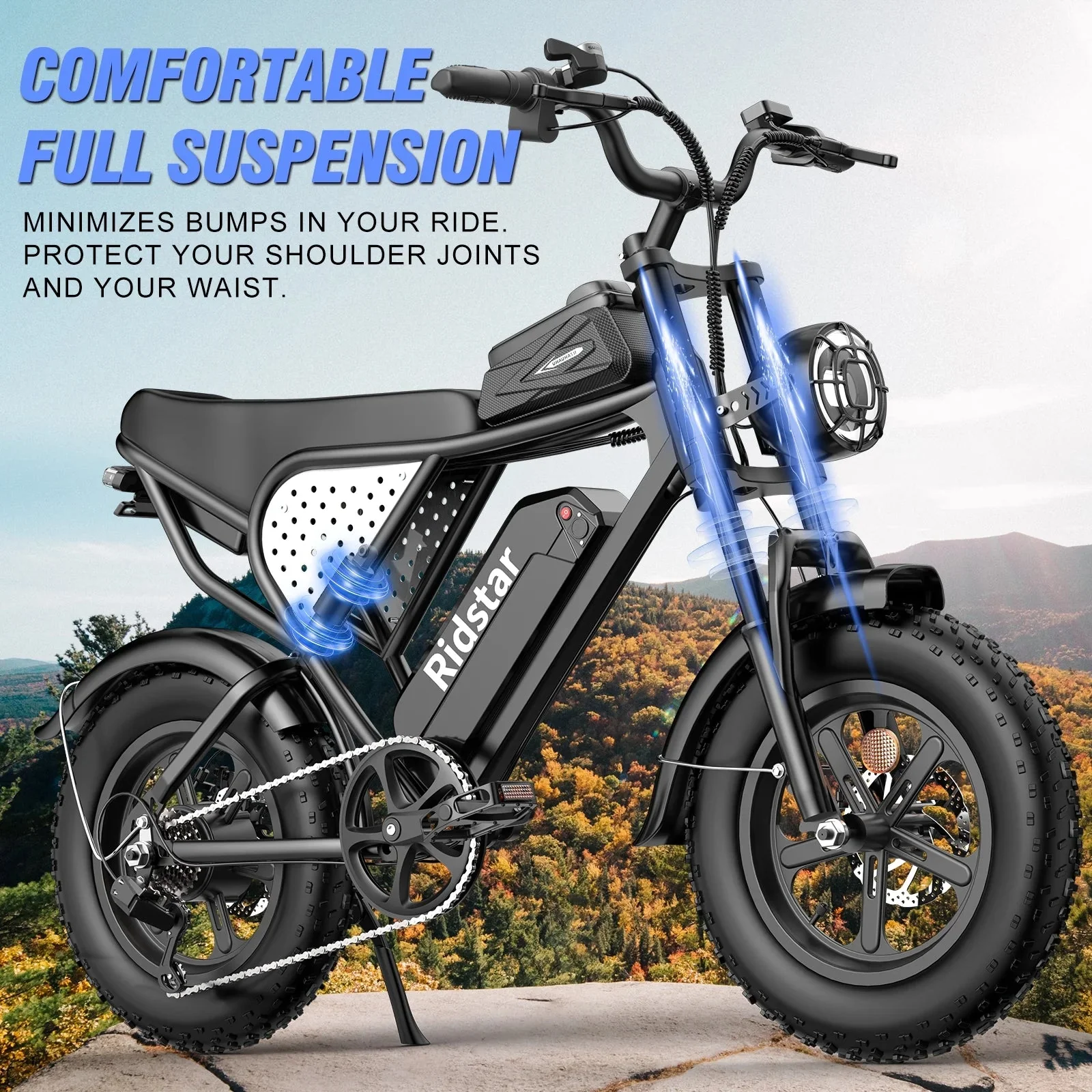 1500W Electric Mountain Bike 48V 20Ah, 20 inch Fat Tires, Shimano 7-Speed, Full Suspension - q20-1500w - Image 23 1500W Electric Mountain Bike 48V 20Ah, 20 inch Fat Tires, Shimano 7-Speed, Full Suspension - q20-1500w - Image 23