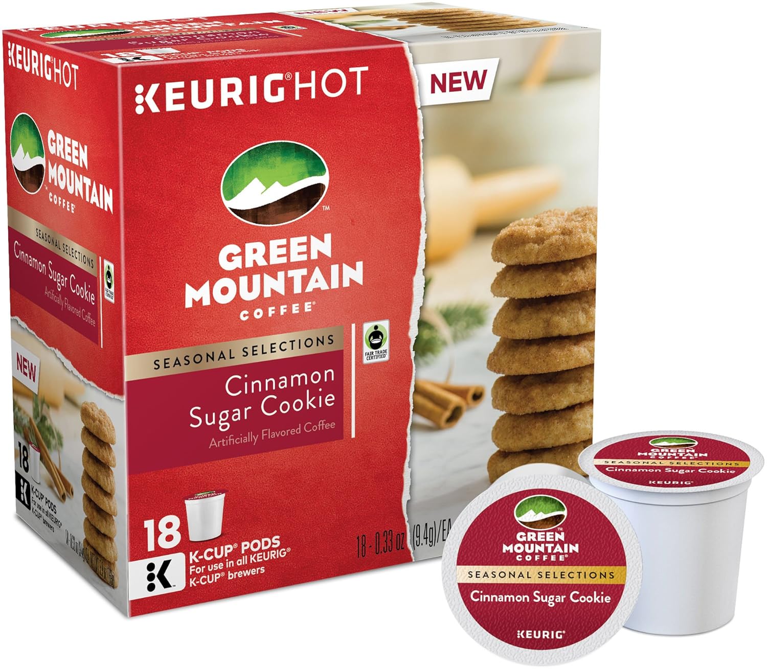 Green Mountain Coffee. Cinnamon Sugar Cookie. K-Cups for Keurig Brewers. 18 Count