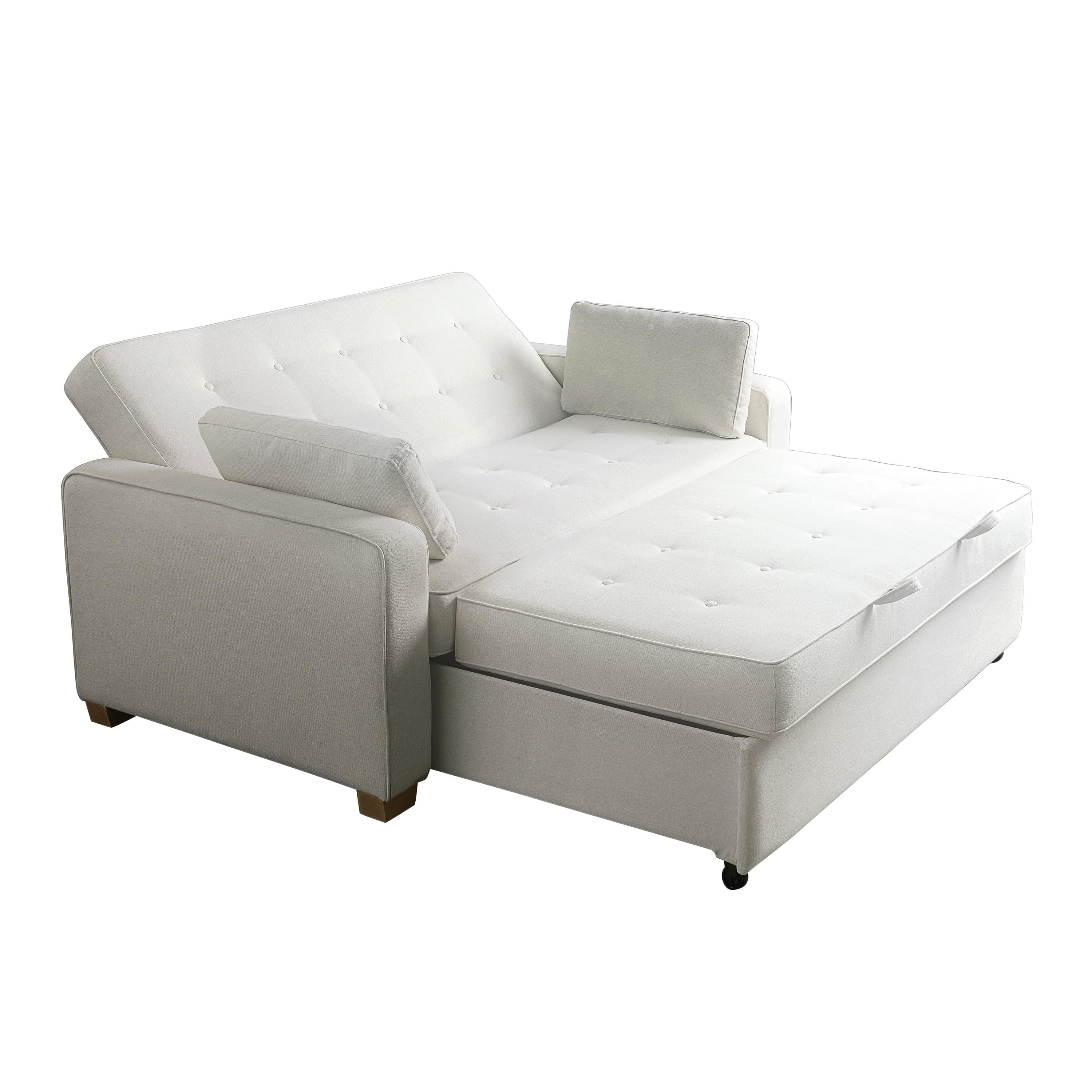 Serta Dream Convertibles Monroe Modern Polyester Convertible Queen Sofa Bed with Pillows Grey - Image 26