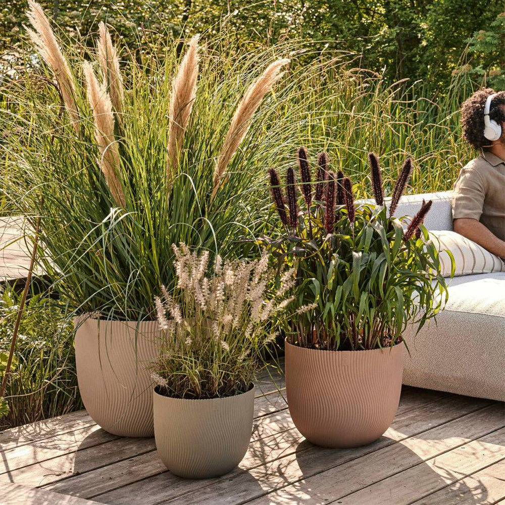 Elho Sereh Rond - Bruin - Ø 39 x H 33 cm - Binnen en Buiten - 100% ger