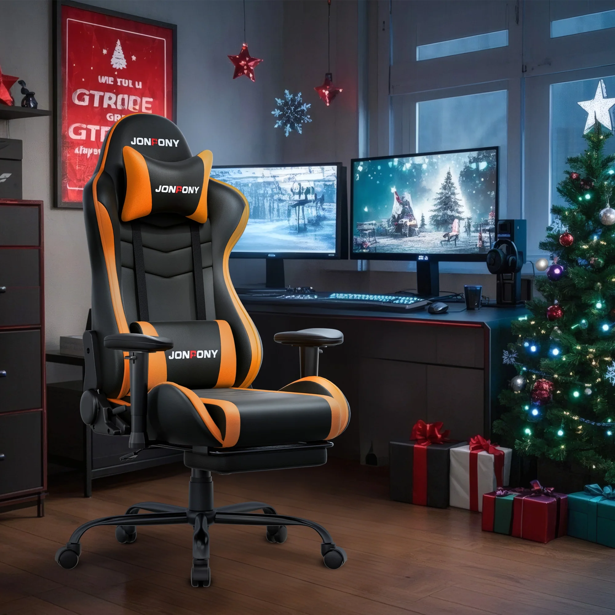 JONPONY Big and Tall 500LBS Gaming Chair, Ergonomic Design, Gamer Chair PU Leather with Footrest and Lumbar Support, High Back Office Chair Support 8 Hours Long Sitting, Computer Chair,Red - Image 33
