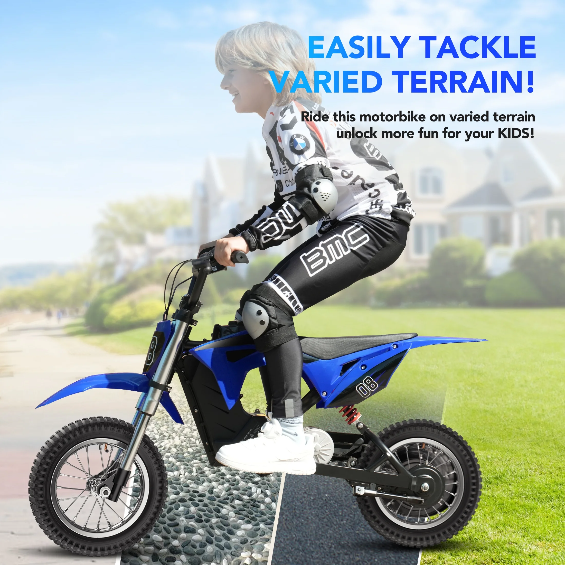 36V Kids Electric Dirt Bike,Fast Speed Electric Motorcycle Up to 16 MPH & 10 Miles Long-Range, 3-Speed Modes, Twist Grip Throttle, Dual Suspension & Brakes for Kids Ages 5-10 Ride on Toys - Image 5