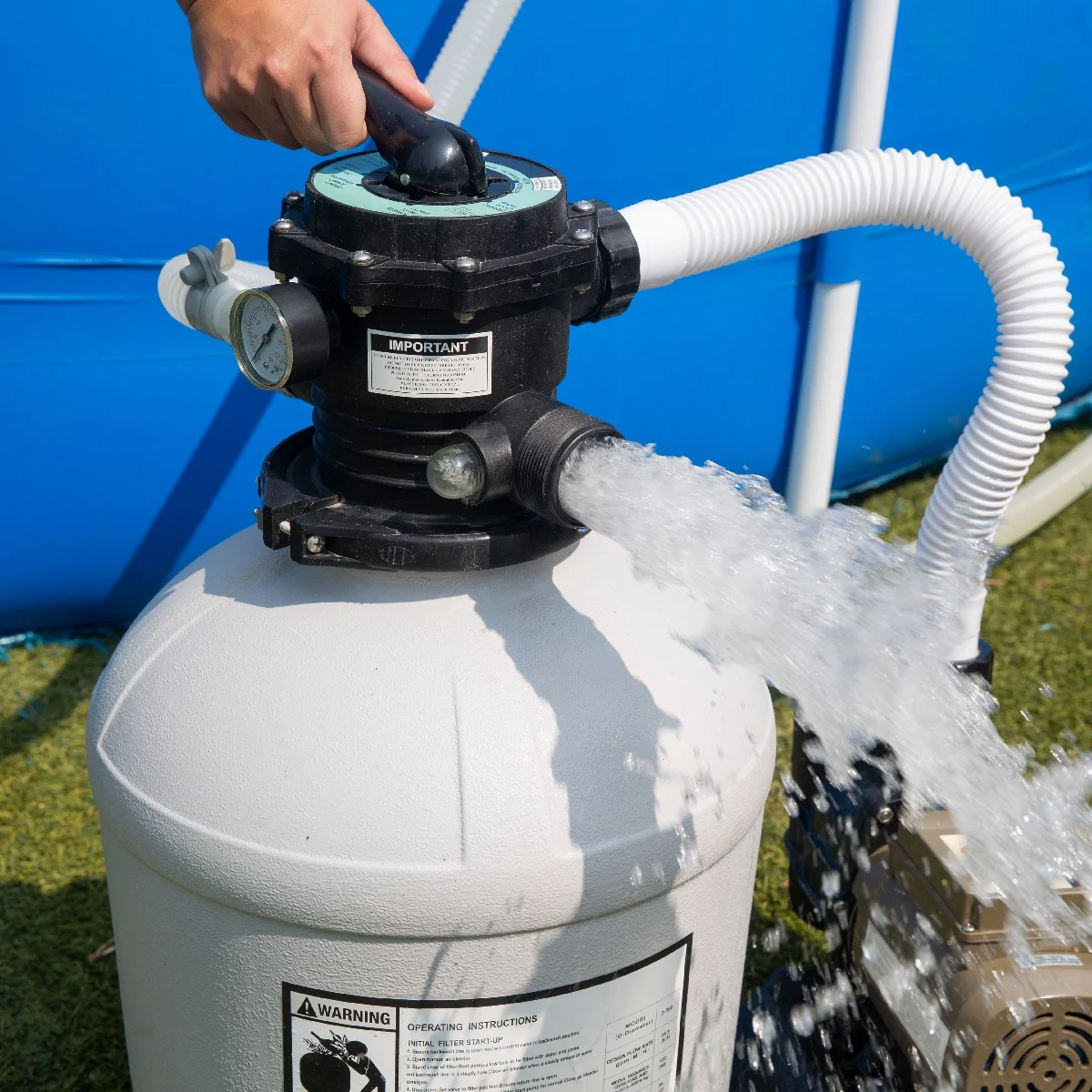 XtremepowerUS Sand Filter Pump for Above Ground Pool, 2400 GPH Pool Filter Pump, 7-Way Valve - Image 13