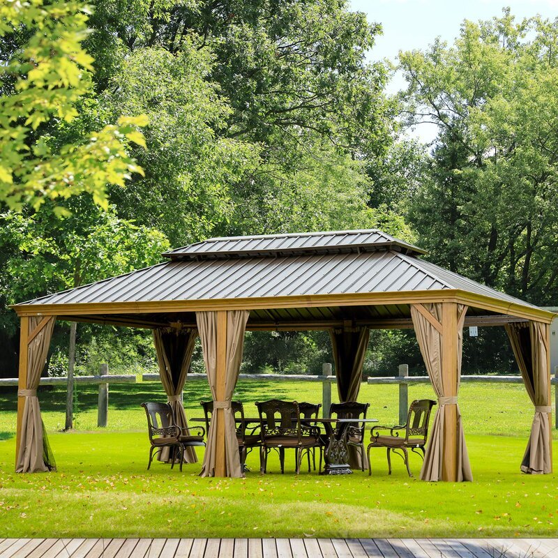 Cavus 20 Ft. W x 12 Ft. D Galvanized Steel Patio Gazebo