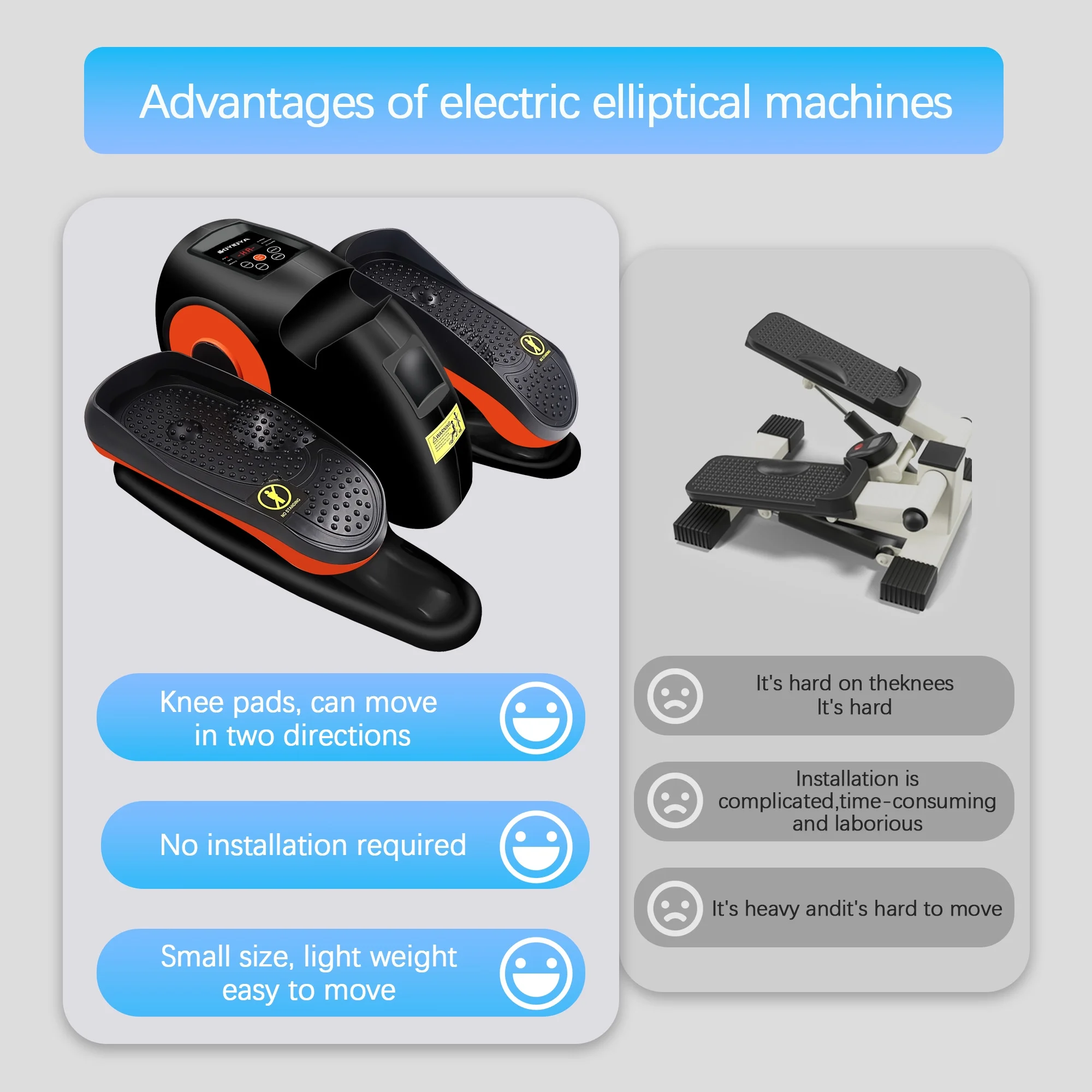 Under Desk Elliptical, 10 Adjustable Speeds Ellipse Leg Exerciser While Sitting for Seniors & Adults, Fully Assembled Leg Exercise Pro Compact Pedal Ellipse with Remote Control - Image 6