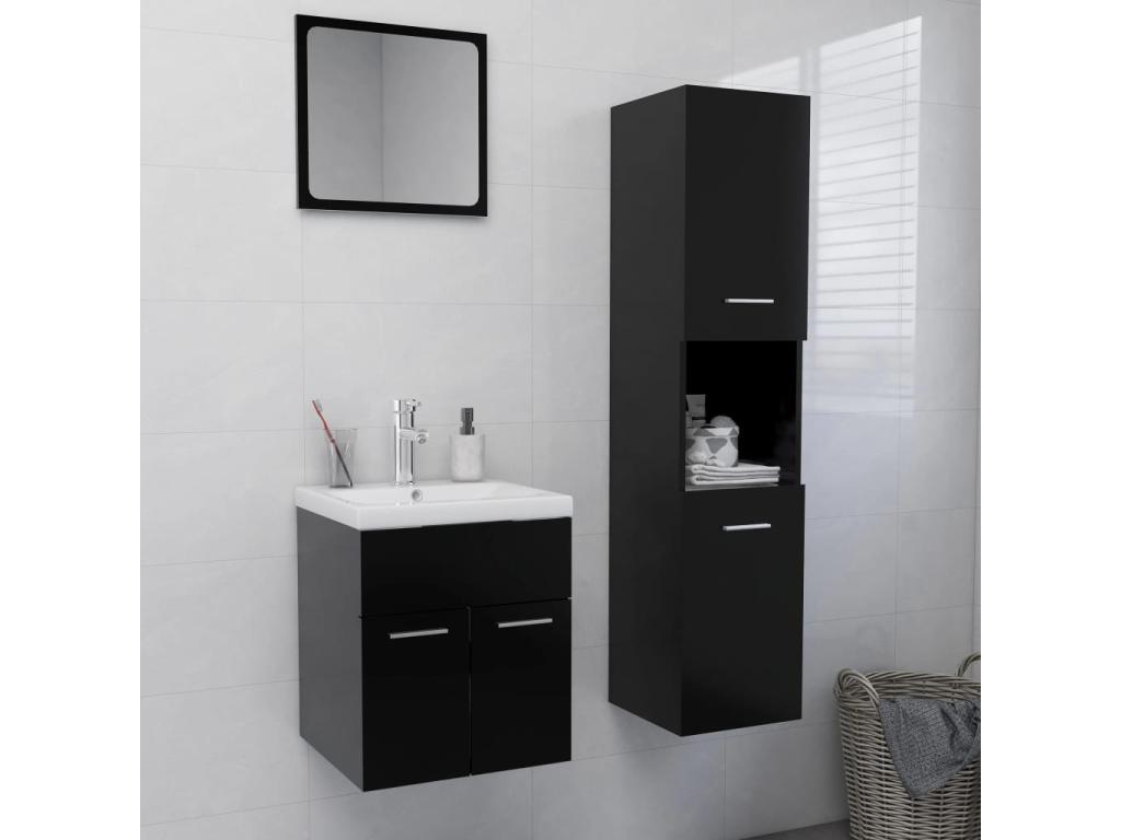 Conjunto de muebles de baño aglomerado negro