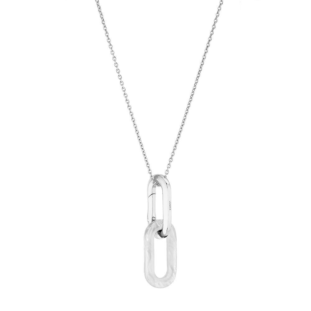 PENDENTIF EMPREINTE ANIMALE - CRISTAL INCOLORE, ARGENT