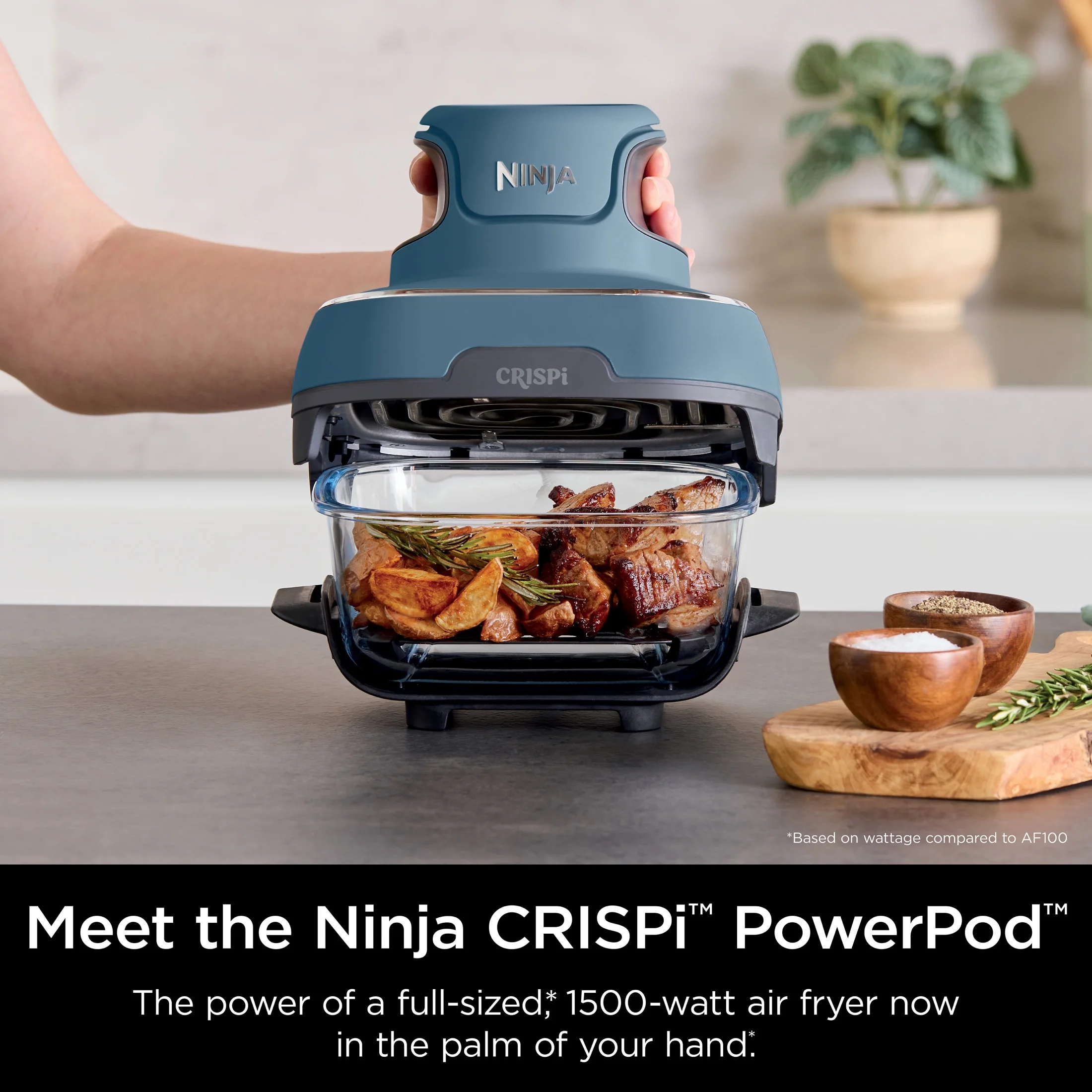 Ninja Crispi 3-in-1 Portable Glass Air Fryer Cooking System, 1500W, 4-Qt & 5-Cup TempWare Glass Containers with Storage Lids, Microwave, Freezer & Dishwasher Safe, White, FN100WH - Image 35