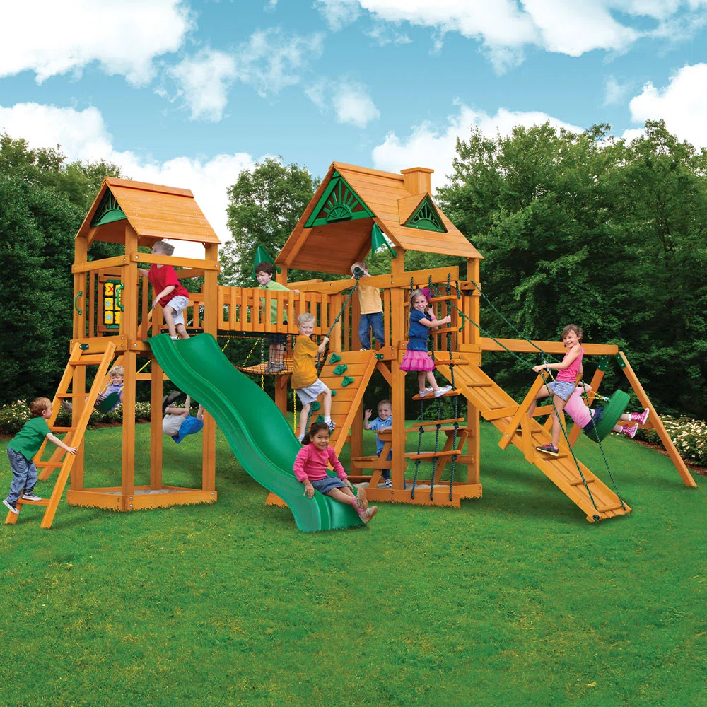 WAYFAIR Pioneer Peak Swing Set With Clatter Bridge And Tire Swing