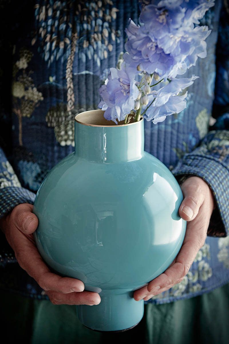 Metal Vase Green 24cm