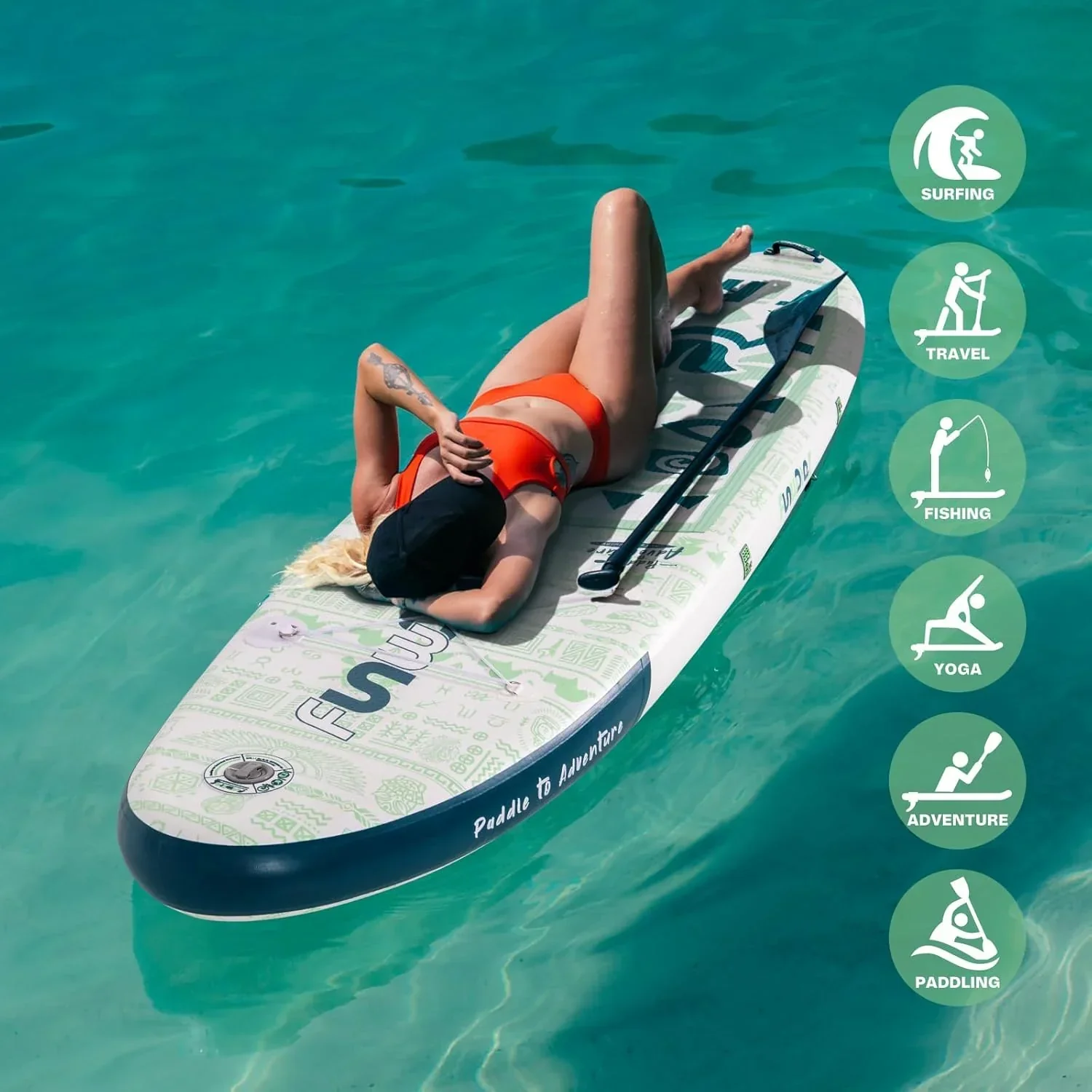 FunWater Inflatable Stand Up Paddle Board, 11 ft x 32 in x 6 in - SUP Paddle Accessories - Image 64 FunWater Inflatable Stand Up Paddle Board, 11 ft x 32 in x 6 in - SUP Paddle Accessories - Image 64