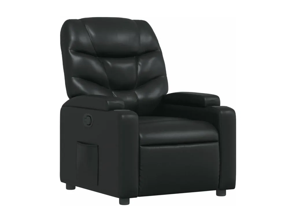 Sillón reclinable de cuero sintético negro