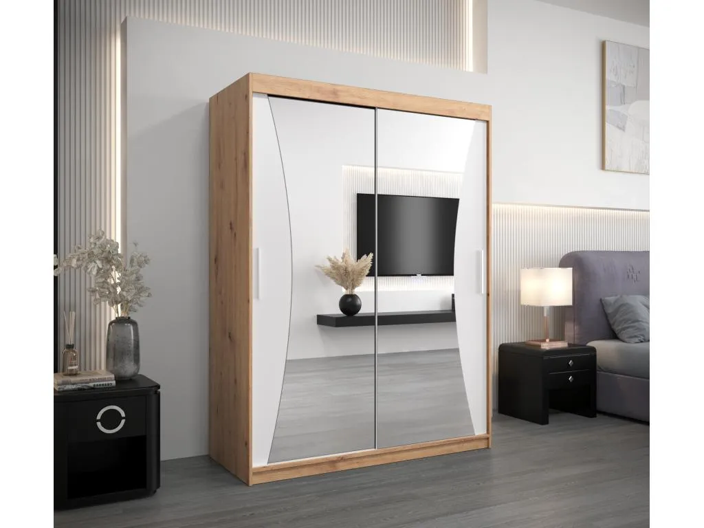 ARMARIO Decopractico DE PUERTAS CORREDERAS 200/150/62 2 puertas (artisan/blanco) 46221DOWB
