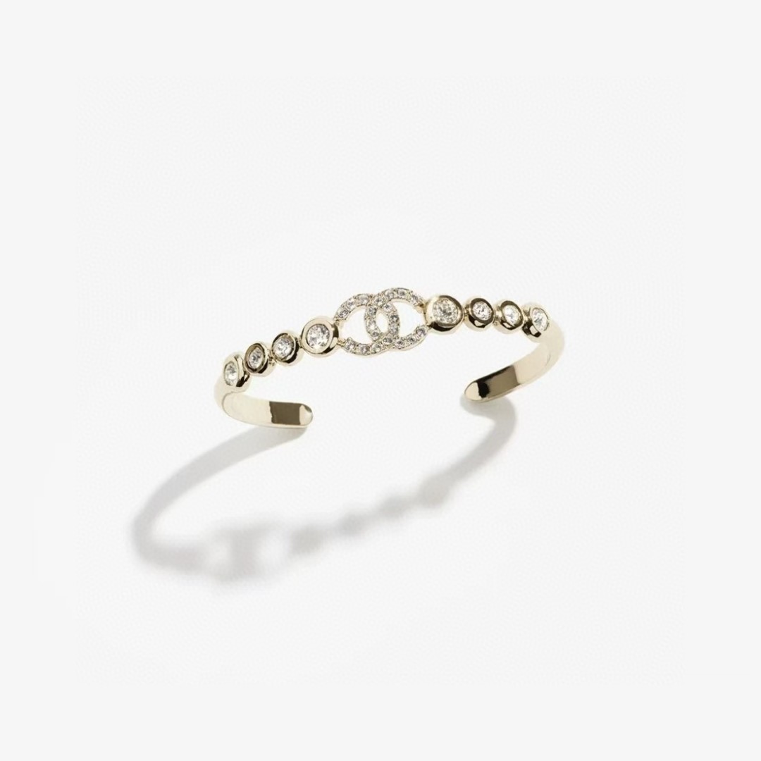 Chanel Rhinestone Open Cuff Bangle Bracelet - Original Replica Club