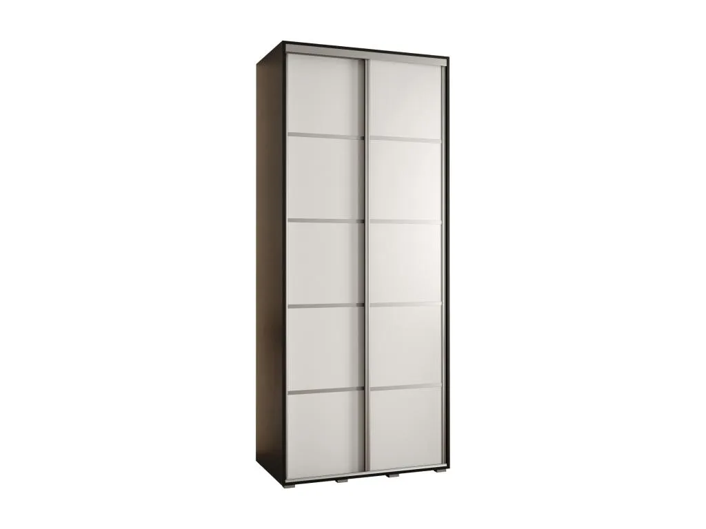 ARMARIO Decoencanto 4 DE PUERTAS CORREDERAS 235.2/110/60 2 puertas (Negro/Blanco/Plata)