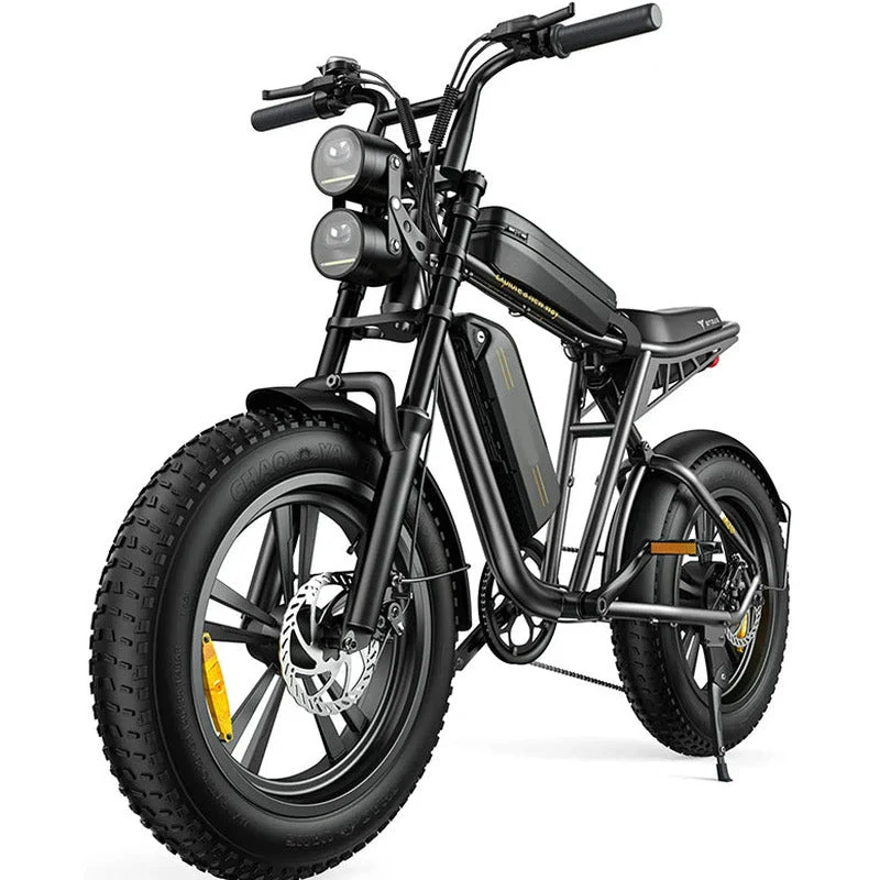 Retro-Style Adult Electric Bike, 1000W, 28 Mph, 94 Miles Range, 20in x 4.0in Fat Tires, Full Suspension - M20