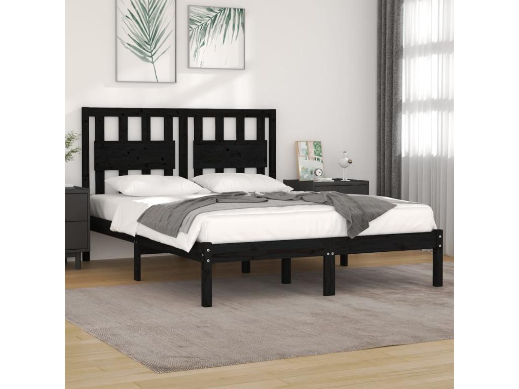 Día y Noche - Día y Noche Estructura de cama madera maciza pino negra doble 120x190 cm