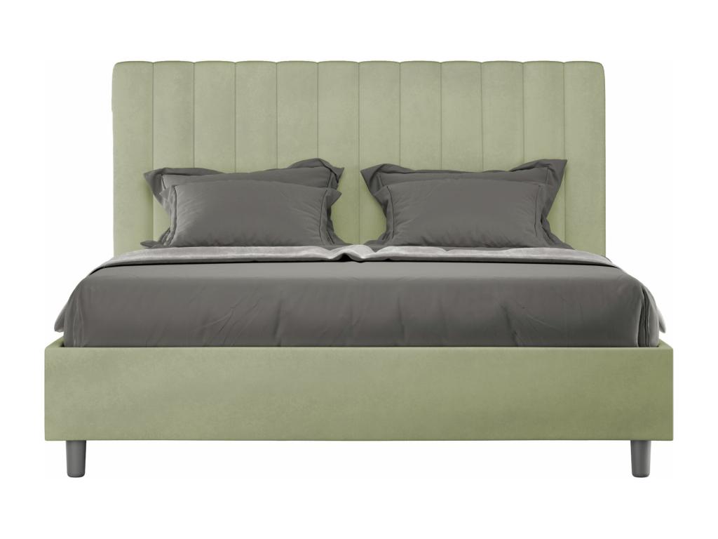 Cama doble sin somier acolchada 140x210 microfibra verde Agueda