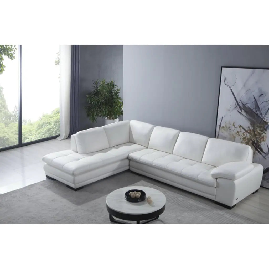 124' Wide Leather Match Sofa & Chaise