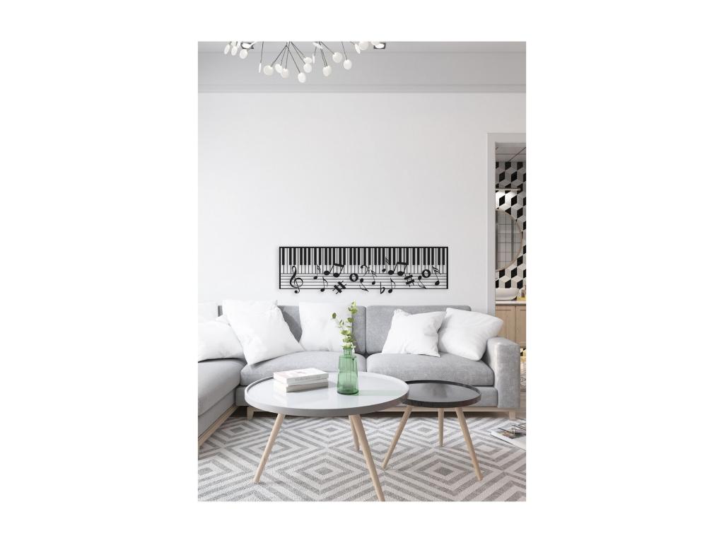 Decoración de Metal Pianoforte 14, Negro, 101x1,5x29 cm, Pratcas