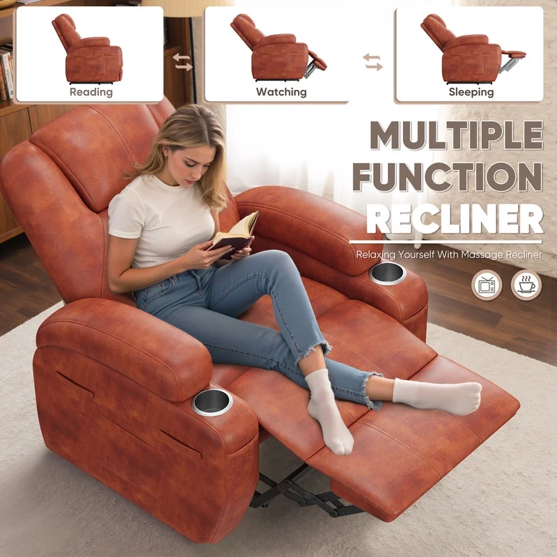 Lacoo power lift electric Massage recliner chair Oversized Single Sofa with Cup Holder for elderly,Black - Image 13