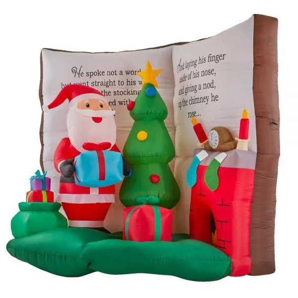 WAYFAIR Christmas-6 56 Ft Inflatable Santa In Story Book Scene