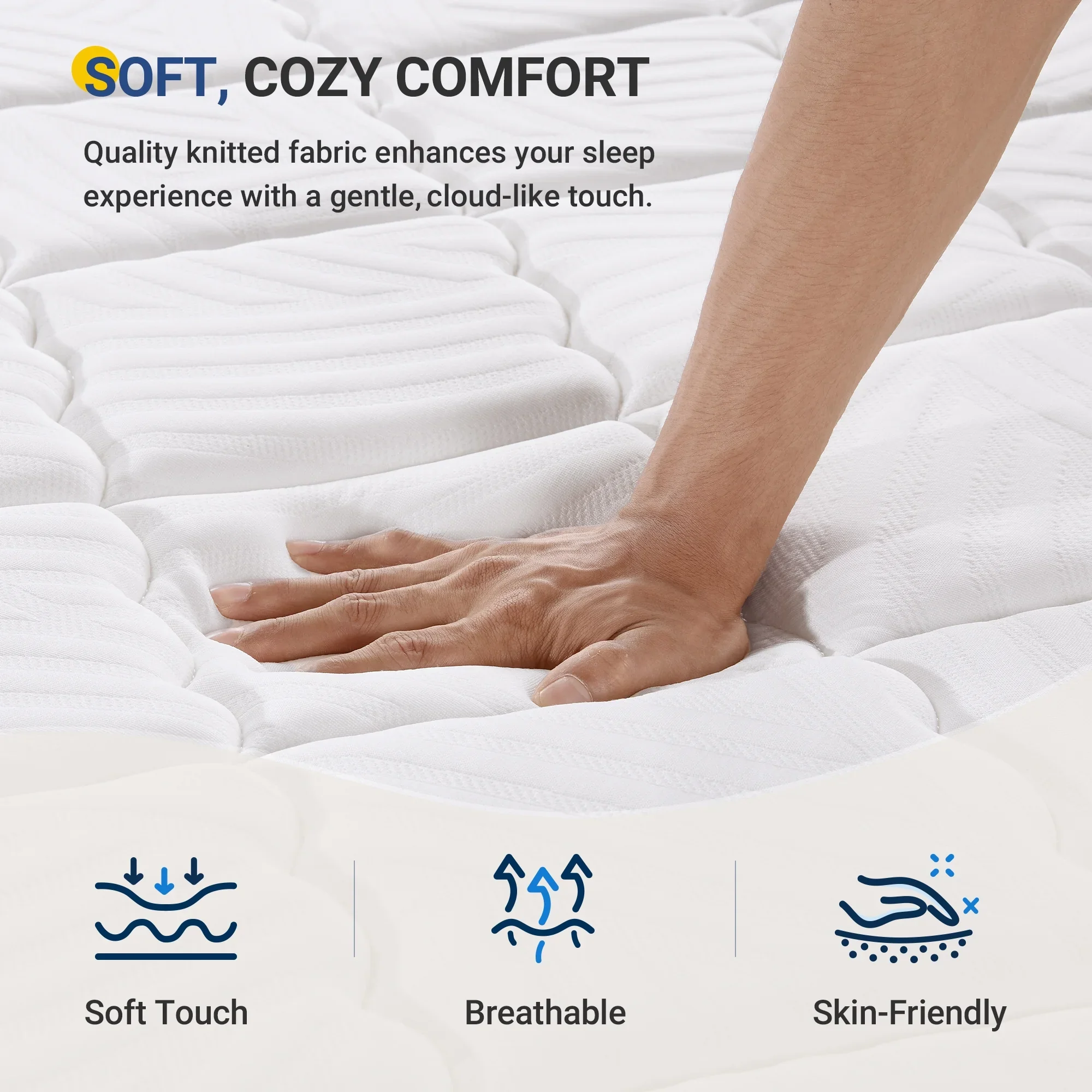 Avenco Essential 12'' Medium-Firm Hybrid Mattress, Queen Size